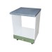 Corp pentru cuptor incorporabil cu sertar Zebra, Alb/MDF Verde, cu blat beton, 60 x 85 x 60 cm